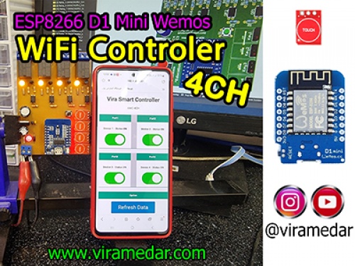 ساخت کلید لمسی و  کنترل هوشمند 4 کانال WiFi بدون نیاز به برنامه نویسی